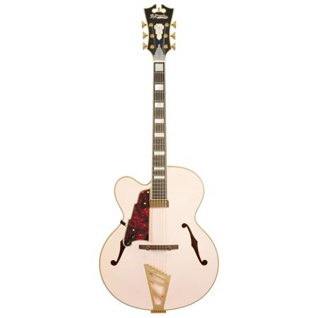 D'Angelico Guitars Deluxe EXL-1 Archtop Left Handed Guitar, Matte Rose Pink