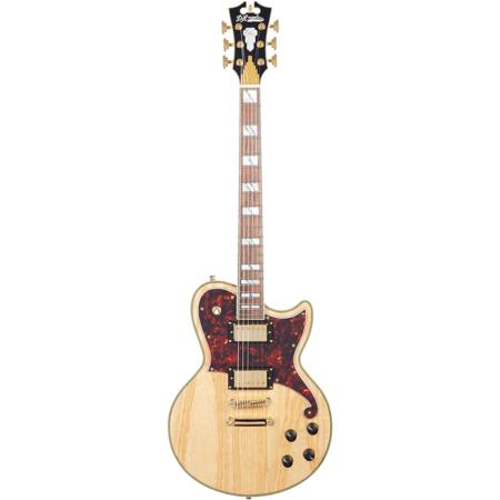 D'Angelico Guitars Deluxe Atlantic Single Cutaway Guitar, Natural Swamp Ash