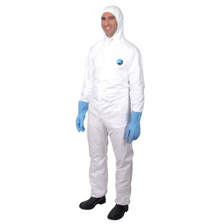 Tyvek 2XL Coverall with Hood, Elastic Wrists and Ankles, 25 per Case, White