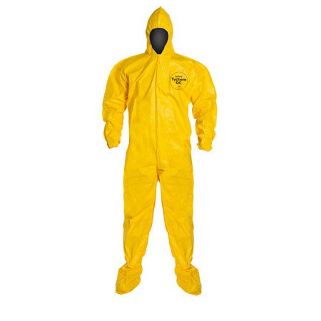 DuPont Tychem Polycoat Coverall with Hood & Boots, 12 /Case, Large