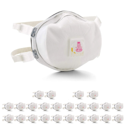 DiVal 3M Particulate Respirator P100 with Valve, 25-Pack