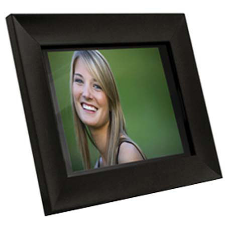 Aluratek 10.5" Hi-Resolution Digital Photo Frame, MP3 Player with 256mb Internal Memory - Quality Black Wooden Frame