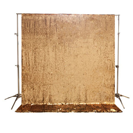Drop it MODERN 9 Ft x 9 Ft Spangled Gold Sequins Backdrop