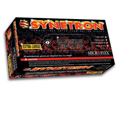 Dival Microflex Synetron Powder-Free Latex Gloves, 50/Box, 10 Box/Case, XL