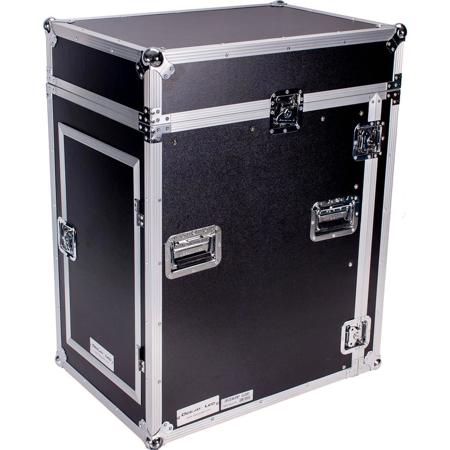 Deejay LED 14U Space Slant Mixer Rack / 16U Space Vertical Rack System with Full AC Door with Caster Board
