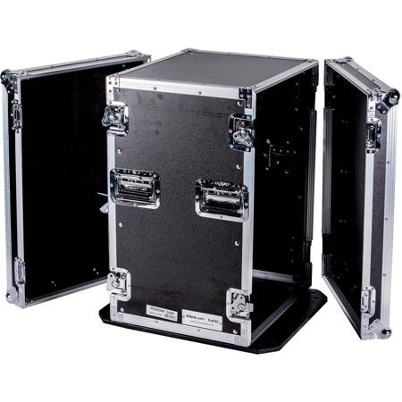 Deejay LED 16U Space Professional DJ Amplifier Case - 18" Body Depth with Wheels