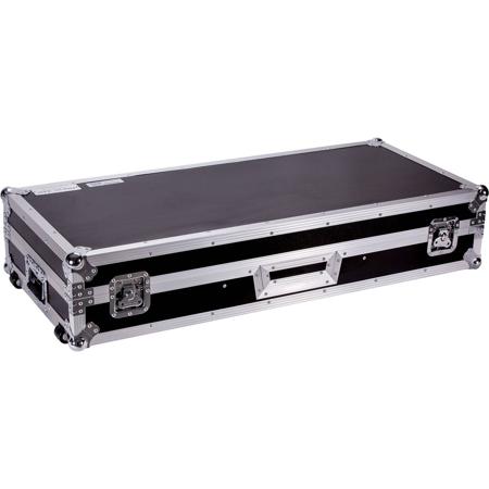 Deejay LED Fly Drive DJ Coffin Case for Two TT In Battle Style Position with Low Profile Wheels & Laptop Shelf