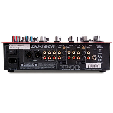 DJ Tech DDM-3000 Professional 4-Channel DJ Mixer, Black