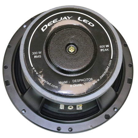 Deejay LED 6.25" 8 Ohms High Power Mid Bass Speaker, 600W Peak, Single