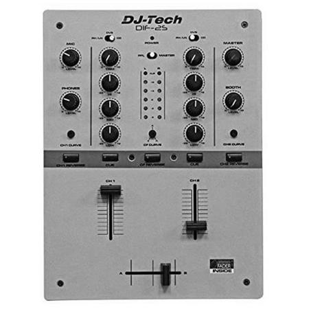 DJ Tech DIF-2S 2 Channel Full Inno Fader Scratch Mixer, Gray