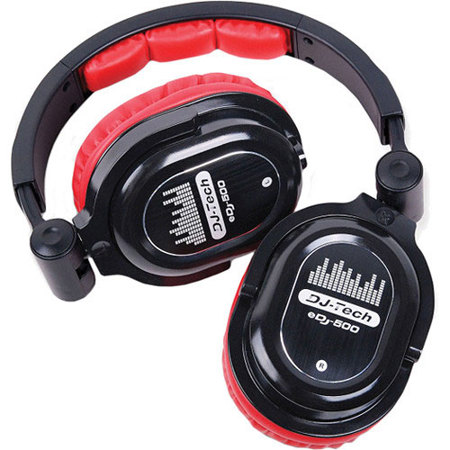 DJ Tech EDJ-500 DJ Chris Garcia Professional Headphones, Red