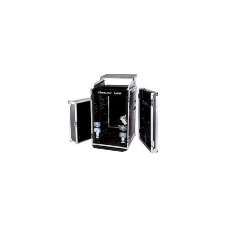 Deejay LED 11U Space Universal Slant Mixer Rack/16U Space Vertical Rack System with Caster Board, Table and Laptop Shelf