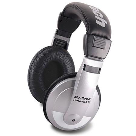 DJ Tech HPM1200 Multi-Purpose Headphones with 100-18kHz Ultra-Wide Frequency Response and 1/8" TRS Stereo Jack Plus 1/4" TRS Adaptor, 32 Ohms Impedance
