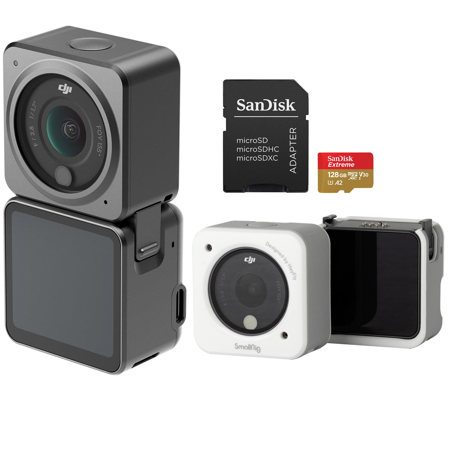 DJI Action 2 4K Ultra HD Dual-Screen Combo Camera with 128GB Card, Magnetic Case