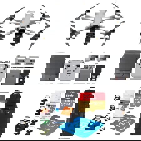 DJI Air 3S Drone Fly More Combo with RC-N3 Remote Controller, Bundle with 128GB Memory Card, Strobe Light, Landing Pad Pro and Backpack