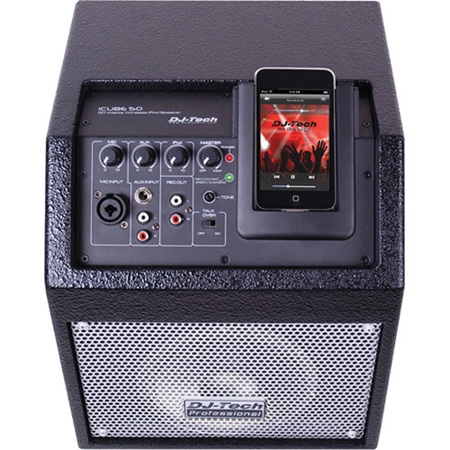 DJ Tech 50W Wireless Public Address Speaker with iPod Dock, Single