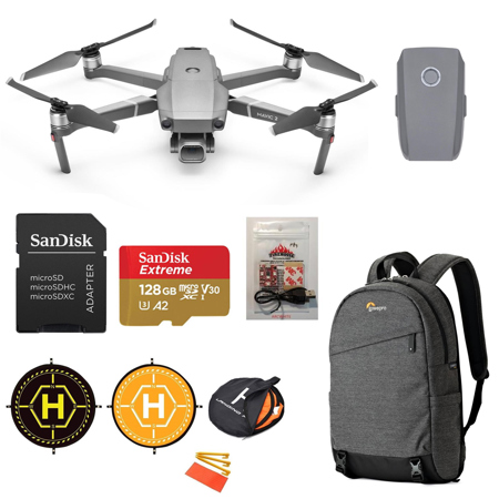 DJI Mavic 2 Pro Drone Bundle with Battery, Backpack, White Strobe, 128GB Card