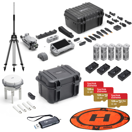 DJI Matrice 4E Drone, Bundle with 4x WB37 Battery, D-RTK 3 GNSS Multifunctional Station, Terra Pro Mapping and Pix4Dmatic Software