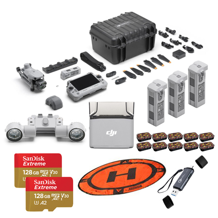 DJI Matrice 4T Drone with Care Enterprise PLUS, Includes: AS1 Speaker, AL1 SpotLight, 3x Batteries, 10x Spot Lights, 2x Memory Cards, USB-C Card Reader, Drone Launch Pad, TH2 Throwing Hook for DJI Matrice 4 Drone, and WB37 4920mAh Intelligent Batt for CrystalSky Monitor and Cendence Remote Controlle