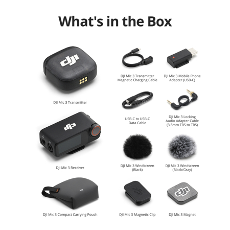DJI Mic 3 Advanced Mini 2.4GHz Wireless Microphone System CP.RN