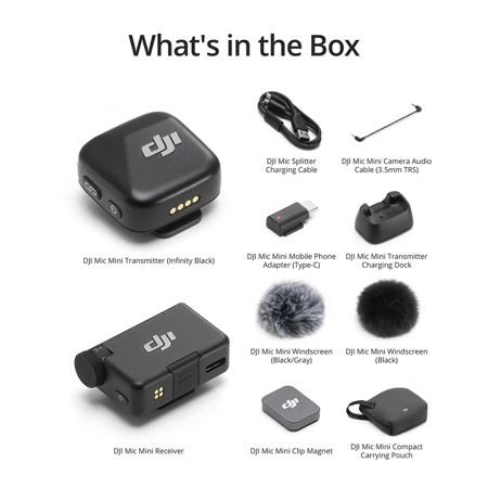 DJI Mic Mini 2.4GHz Clip-On Digital Wireless Microphone System CP