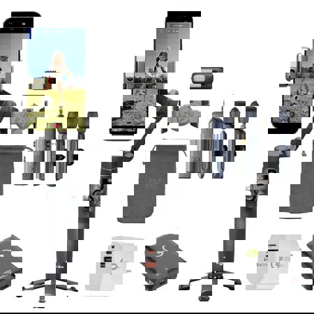 DJI Osmo Mobile 8 Smartphone Gimbal + Wireless Mic + Power Bank + Wall Charger