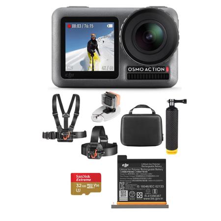 DJI Osmo Action 4K HDR Camera With Vivitar Adventure Water Bundle, and 32GB Card