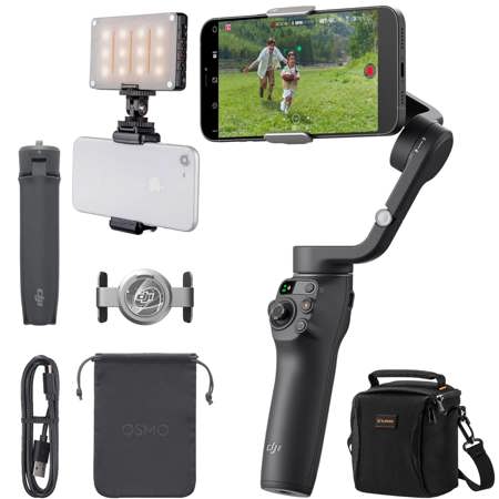 DJI Osmo Mobile 6 Smartphone Gimbal with Shoulder Bag, Cleaning Kit, Smart  Light CP.OS.00000213.01 K3