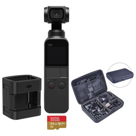 DJI Osmo Pocket 3-Axis Gimbal Handheld Camera With Action Cam Accessory Set