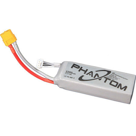 DJI Phantom Flight Battery with XT60 Connector for Phantom Quadcopter, 11.1V, 2200mAh