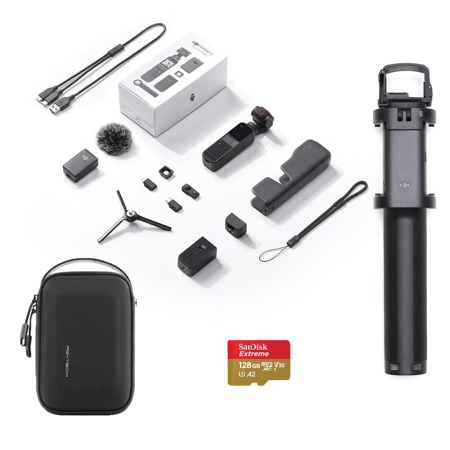 DJI Pocket 2 Gimbal Camera Creator Combo - Bundle with DJI Osmo Pocket  Extension Rod, 128GB microSD Card, Case