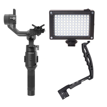 DJI RoninSC Gimbal Stabilizer W/Ulanzi DH12 Handy Sling Grip/Ulanzi 96 LED Light