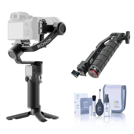 DJI RS 3 Mini 3-Axis Handheld Gimbal Stabilizer Bundle with R083 Foldable Handle Grip, Cleaning Kit
