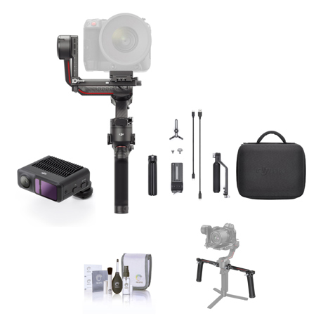 DJI RS 3 Pro Gimbal Stabilizer, Bundle w/Ronin LiDAR Range Finder, Dual Handgrip
