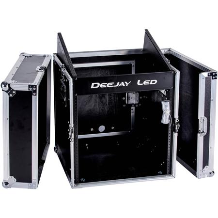 Deejay LED Fly Drive Case 10U Space Slant Mixer Rack / 10U Vertical Rack System