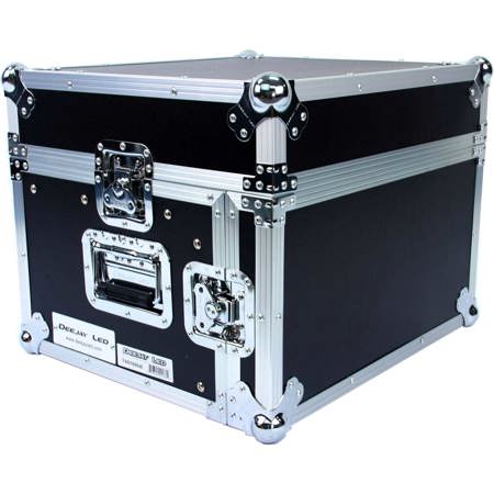 Deejay LED Fly Drive Case 8U Space Slant Mixer Rack / 4U Space Vertical Rack System with Full AC Door