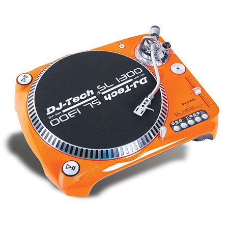 DJ Tech SL1300 MK6 Quarz Direct-Drive DJ Turntable with USB Output, Orange