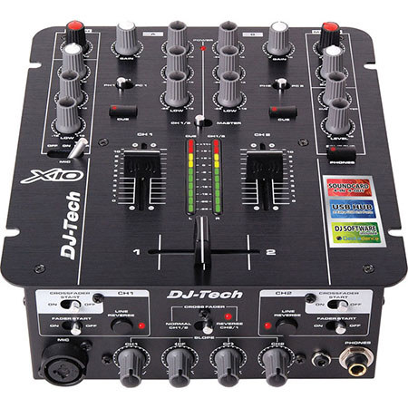 DJ Tech Professional 2-Channel Mixer with Integrated USB Soundcard