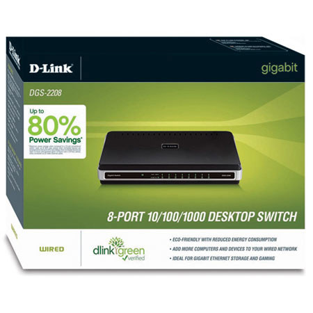 D-Link DGS-2208 8-port 10/100/1000 Ethernet Switch