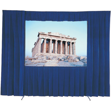 Da-Lite Velour Drapery Kit with Skirt Bar for Deluxe Fast-Fold 10.6x14' Projection Screens, Black.