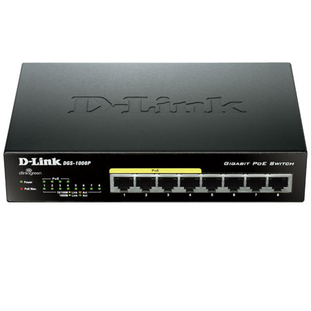 D-Link DGS-1008P 8-Port Gigabit Ethernet PoE Switch