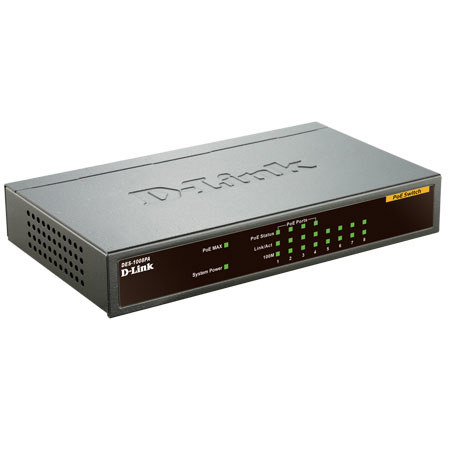 D-Link DES-1008PA 8-Port Metal Desktop Switch with 4 PoE Ports