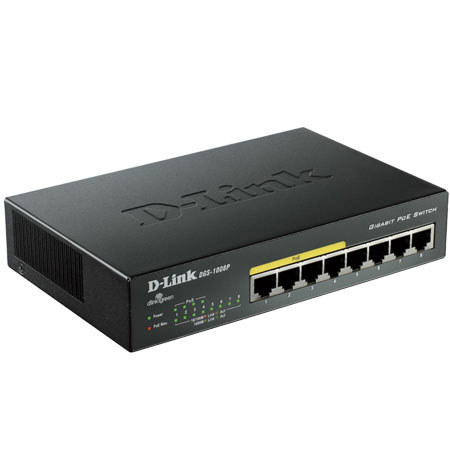 D-Link DGS-1008P 8-Port Gigabit Ethernet PoE Switch