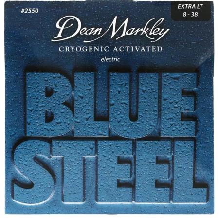 Dean Markley Blue Steel Cryogenic Activated Electric Guitar Strings, Extra Light, 8-38 Gauge, 6-String Set