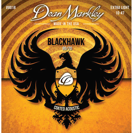 Dean Markley Blackhawk Coated 80/20 Bronze Guitar Strings, Extra Light, 6-String