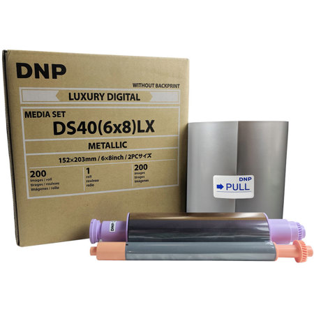 DNP 6x8" Luxury Metallic Media Set for DS40 Photo Printer, 1 Roll/Case 200 Print