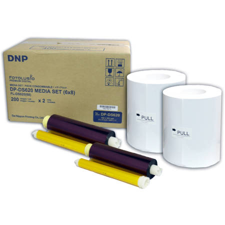 DNP DS620A Dyesub Printer Perforated Media 6x8/400 Prints (2 Rolls of 200)