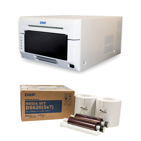 DNP DS620A Dye Sub Professional Photo Printer, Print Sizes: 2 x 6" to 6 x 8" - With DNP 5x7" Dye Sub Media