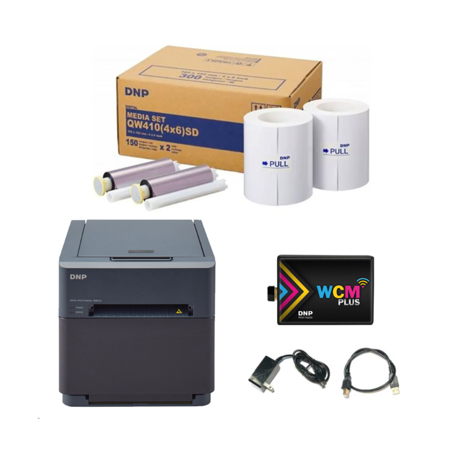 DNP QW410 4.5" Dye Sublimation Printer w/WCM Plus Wi-Fi Module & 4x6" Media Kit
