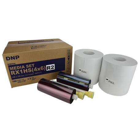DNP DS-RX1HS Printer Media, 4x6", 2" Single Perf, 2-Pack (Total 1400 Prints)
